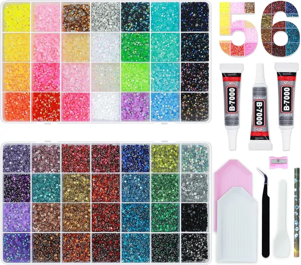 56 Colors Rhinestones for Bedazzling Kit