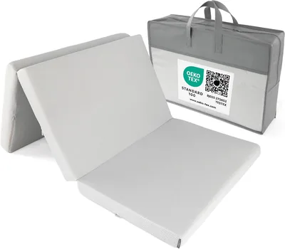 Mattresa plegable LaLoona para viajes 60 x 120 cm | Para parque infantil - 5 cm de grosor - Con cubierta extraíble - Coche