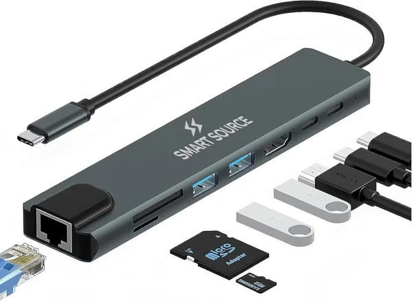 USB C Hub 8-in-1 Multiport Adapter