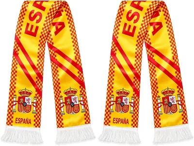 Bufandas de España para Aficionados al Fútbol, Poliéster Resistente, Amarillo - 10% de Descuento