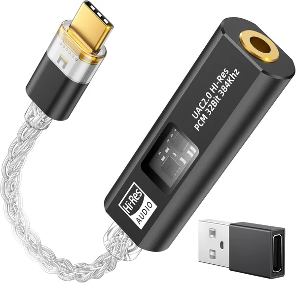 MoKo USB C do 3.5mm Adapter Audio z Dwoim DAC Chipami, HiFi Zasilacz, Najlepsza Cena