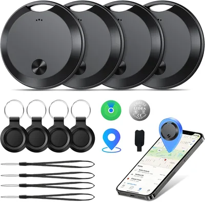 Smart Tracker Tags 2026, 4 Pezzi (iOS Solo), Trova Oggetti Bluetooth 365 Giorni, Sostituibile - 60% di Sconto