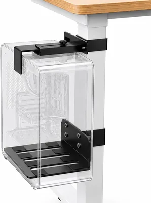 Regulowany uchwyt na komputer pod biurko, uchwyt na procesor z regulacją wysokości, tylko do nóg stołu 80 x 50 mm, obciążenie - Best Deal