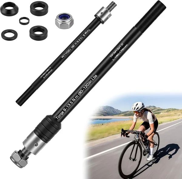 Adapter osi przelotowej TranRantic dla przyczepy rowerowej, ze stopu aluminium M12 x 1,0, regulowany