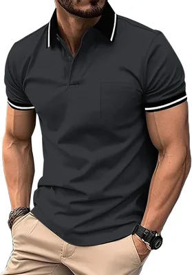 ZITY Hombre Polo de Manga Corta Transpirable para Deportes de Verano con Bolsillo - Mejor Oferta