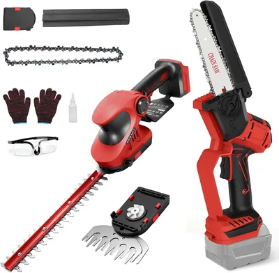 15cm Mini Batteri Motor Säge Kompatibel med Milwaukee 18V (utan batteri), Brusless Elektrisk Kettsäge, 2 i 1 Sikkerhetslock