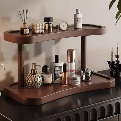Beauenty Bamboo Bathroom Counter Organizer, 2 Tier Skincare Display Stand, Best Deal