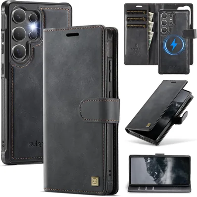 ONETHEFUL Caset för Galaxy S26 Ultra (6.9 inch), 2 i 1 Removabel Magnetisk Bokflip Caset, PU Leder, Draadloze Ladning, RFID