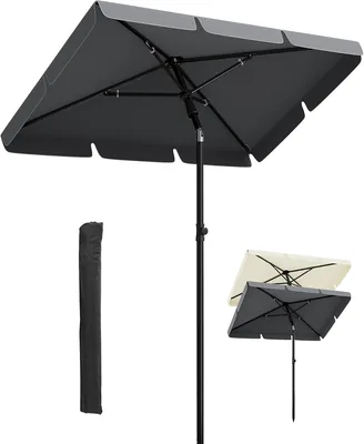 GarveeHome Balkonmarkise 200 x 125 cm mit Regenschirmbezug, UV50+ Markise Rechteckig Verstellbar & Höhenverstellbar, Terrasse