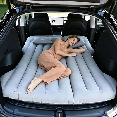 Liphier Inflatable Karmattt, Karairmat för Tesla Model Y, Luggasett säng för SUV, Bakset, Fältbar Illusion - Best Deal