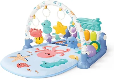 Baby Play Mat Gym with Piano & Lights - Activity Tummy Time, Boy