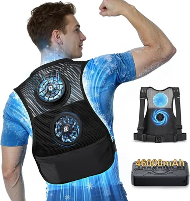 Bornet Peltier Vest 究極冷却 アーTEC Peltier要素搭載 -33.8℃インスタント冷却ベスト、46,000mAhバッテリーセット