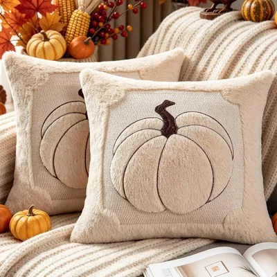 Benjia 2 Stück Herbst Kissenbezug 45x45 cm, Dekorativ Kissenbezug für Sofa und Bett