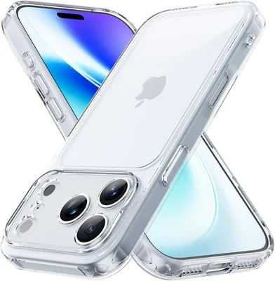WHTMM iPhone 17 Pro用 透明 スマートフォンケース TPU+PC製 イエロー 指紋防止 傷防止