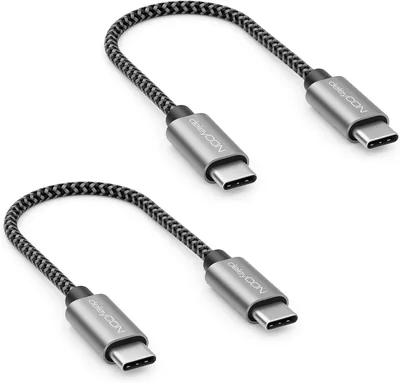 DeleyCON 2x 0.15m USB C Kabeln PD3.0 (60W Fastladdningskabel) Kort 6.9 inch USB-C till USB-C Laddkabell för iPhone 17 16 15 - Best Price