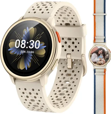 Quican Smart Watch Beige 1.27" Fitness Monitor Best Deal