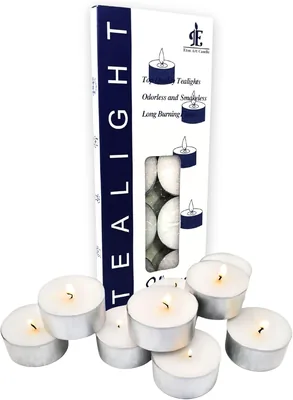 Unscented Tea Light Candles, White, 10 Pack (3 Hour Burn Time)