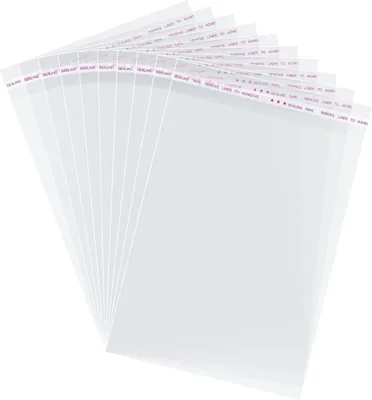100 Pack Clear Self-adhesive Bags - Best Deal