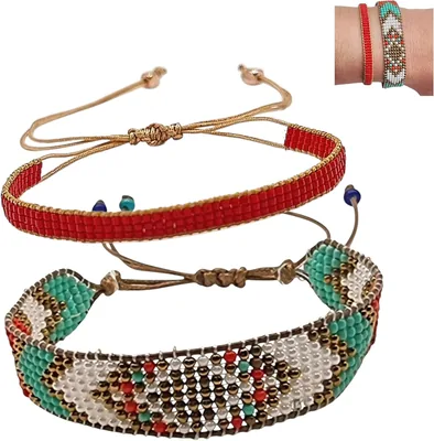 Set de 2 Pulseras Artesanales Miyuki para Mujer y Hombre - Estilo Boho Chic