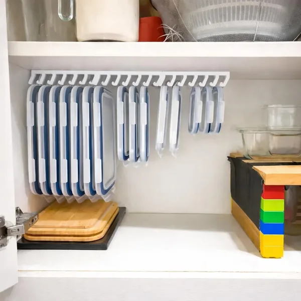 Tupperware T-365 Lid Organizer White Wall Mountable Storage for IKEA Cabinets
