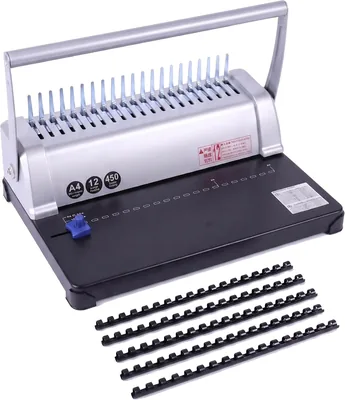 YAMDA Comb Binding Machine - 21-Hole Heavy Duty Metal Binder, A4/A5