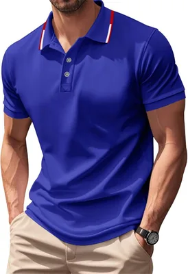 MOKBAY Hombre Polo Camiseta de Manga Corta Casual Fitness Ajuste Estrecho Trabajo Deportes Transpirable Elástica Suma