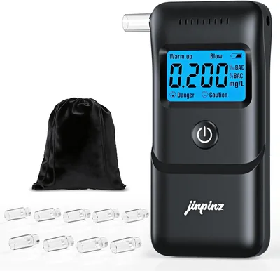 Digital Alcohol Tester Blaastest Draagbaar - Hög Nöjdenhet, Blå LCD, 10 Herb - Best Deal