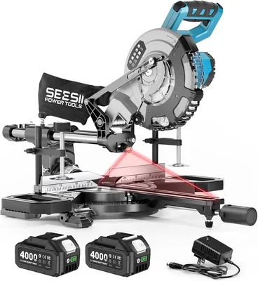 SEESII 円形テーブルソー 刃径8.3インチ（210mm） 最大切断幅12.0インチ（305mm） 充電式