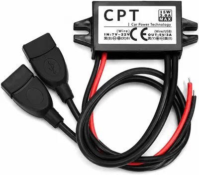 Adapter USB 12V do 5V - Przetwornik Dual USB Step Down 3A 15W z ochroną
