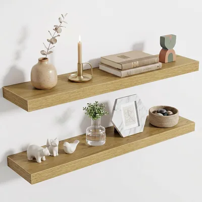 Étagère murale en bois Acovy, version ultra robuste, longueur 80 cm, pour salon, salle de bain, chambre, cuisine, chêne