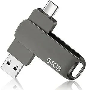 Memoria USB 3.1 de 64GB con puerto USB-C y USB-A Dual Drive para teléfonos móviles, tabletas y portátiles