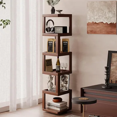 Beauenty 5 Tier Rotating Bookcase - Corner Shelving, Best Deal