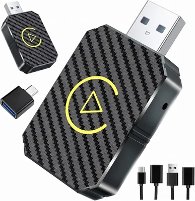 LEQI Mini 2026 Adaptador Automático Inalámbrico CarPlay/Android 2 en 1 | USB/USB-C para Coche, Plug & Play, Convierte CarPlay