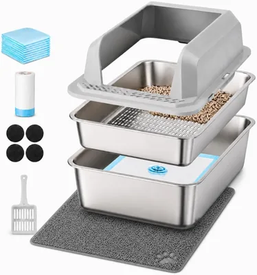 KalraMay Stainless Steel Sifting Litter Box XL Best Deal