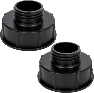 YHNDECO 2 st IBC Adapter S100 x 8 till S60 x 6, rugnad tråd IBC Tank Adapter