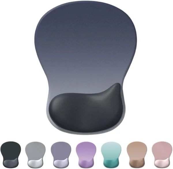 Mouse Pad Wrist Sticky Memory Foam Gel Anti-Fatigue Non-Slip Wrist Rest Desk Work Office Work (Gradient Black)