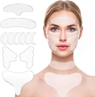 11 Parches de Silicona Antiarrugas con Colágeno Hidrolizado - Reutilizables