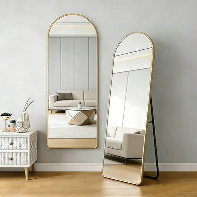 Devesanter Full Body Mirror 45x155cm Gold Frame Wall Mounted Gradient Floor Mirror Best Deal