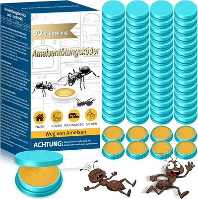 Tiezeeu Pack von 60 Küchen-Insektenabweisungsgel, für Innen- und Außenbereiche, langanhaltend und wirksam (Blau)