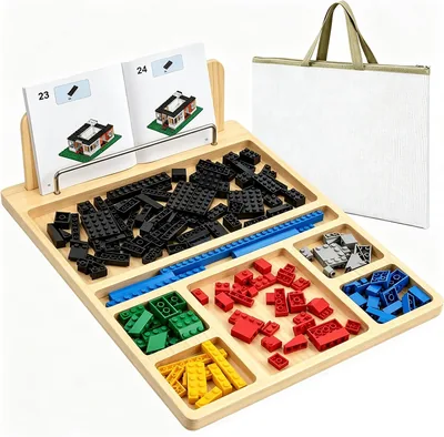 Lego Building Tray with Multi-Functional Baseplate Table & Storage