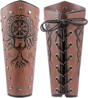CoTeeZa Viking Leather Bracers Phoenix Embossed Arm Guards Best Deal