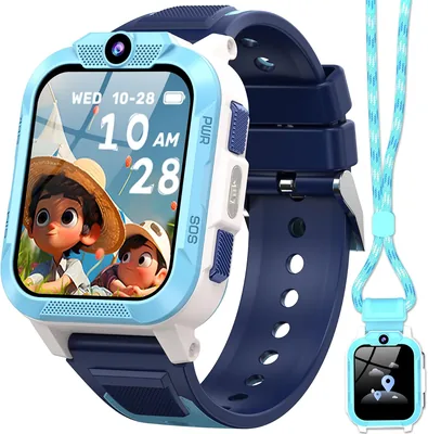 IOWODO Niños Smartwatch 4G con Video Llamadas y GPS, Modo Escuela, Batería de 850mAh, IP68, Regalo Ideal