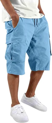 tibenqrt Men's 3/4 Shorts Cotton Cargo Shorts - Best Deal