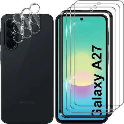 Vetro temperato Lutree per Samsung Galaxy A27 5G, 3+3 Screen Protector + Film per fotocamera, 9H Resistenza protettiva vetro, H