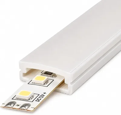 Jandei - Perfil de Silicona Flexible Rectangular de 5 Metros para Montaje Superficial de Tiras LED hasta 10 mm de Ancho. Medidas: 13 mm x 5