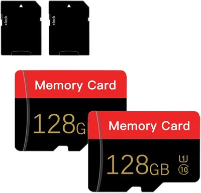 Pack von 2 Micro-Speicherkarten 128 GB mit Adapter, C10/UHS-I/A1, TransFlash-Karte, TF-Karte für Tablet/Smartphone/Drucker/Persönlich - Best Deal