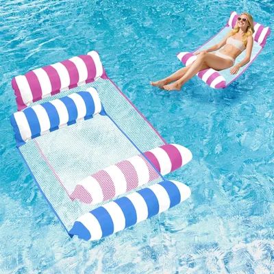 Bouée de piscine en forme de homard - 160 x 80 cm (63 x 31,5 pouces) Hamac gonflable avec grands crochets, couleur rouge