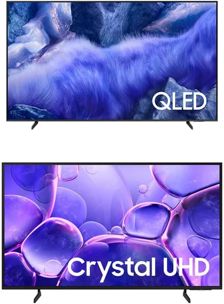 TV Vision AI 65" QLED Ultra 4K + TV Smart 55" Crystal UHD 4K U8100F Melhor Oferta