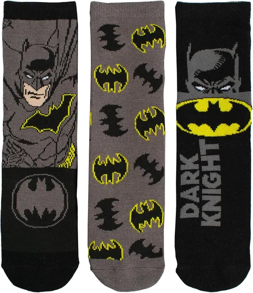 DC Batman Anklet Socks for Boys 9-12, Black, 3 Pack - Best Deal