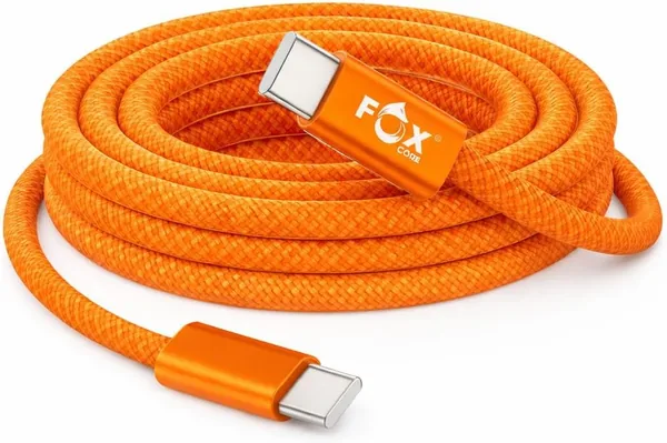 120W Fast Charging Cable, 6.6ft(2m) USB A to Type C Woven Fast Charging Cord Compatible with Smartphones and Tablets (Orange)